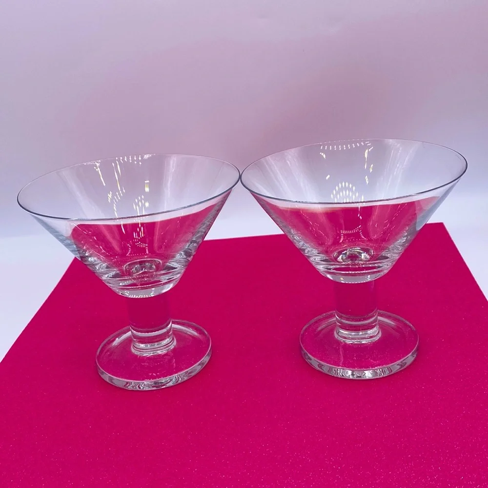 Vintage Discontinued Crate&Barrel Clear (no etching) Glass Set Of 2